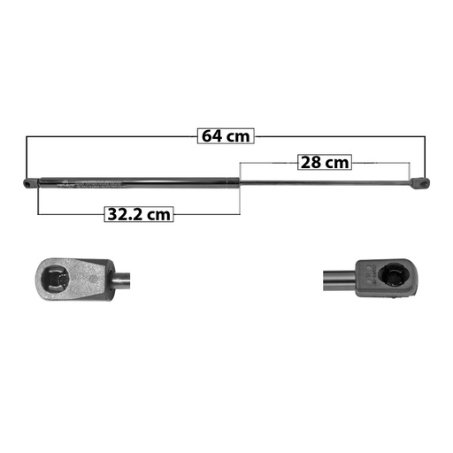 [60143] AMORTIGUADOR COFRE CV HHR 06-11  64 32.2 28 ENTRADA TIPO 18 ENTRADA 2 TIPO 9 250 56.2 25.49 190 42.71 19.37 MANIJAUTO SP-5684 Derecho/Izquierdo   