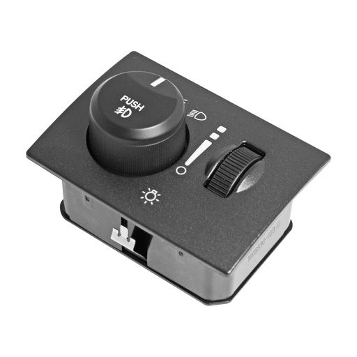 [70553] INTERRUPTOR LUZ DE FARO CR 300C/300 05-10  DG CHALLENGER 08-10/CHARGER 06-10/MAGNUM 05-08  6 PINS CUADRO CON REGULADOR NEGRO PARA FARO NIEBLA 12VCC CUB    