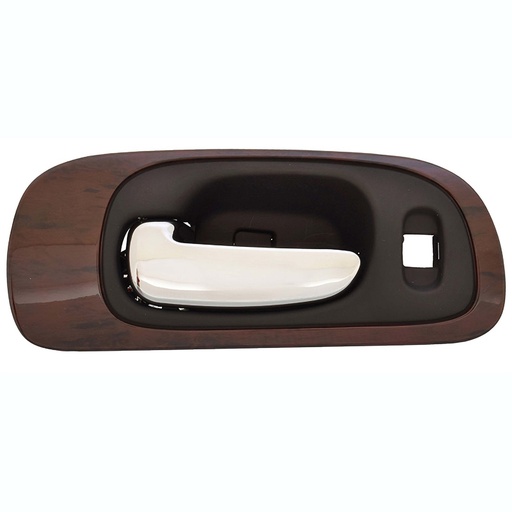 [012-0720-05] MANIJA INTERIOR CR 300M 99-04/CONCORDE LXI 98-04  CON HOYO PARA SEGURO CON BISEL TIPO MADERA NEGRA/CROMO PLASTICO HUSHAN Izquierdo Delantera  