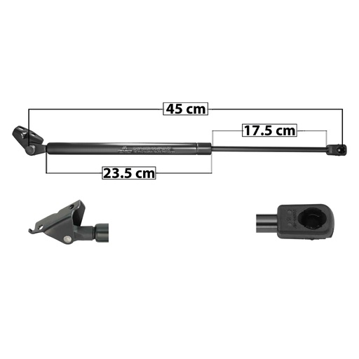 [60134] AMORTIGUADOR 5TA PUERTA DG ATOS 05-08  45 23.5 17.5 ENTRADA TIPO 6 ENTRADA 2 TIPO 9 370 83.18 37.73 430 96.67 43.85 MANIJAUTO 8119 Derecho   