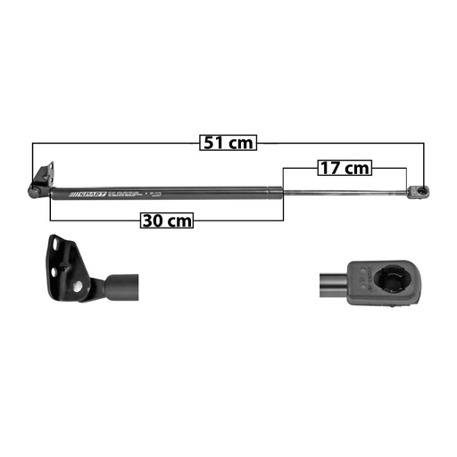 [004-0901-06] AMORTIGUADOR 5TA PUERTA DG ATOS 09-12  CON BRACKETS 51 30 17 ENTRADA TIPO 9 ENTRADA 2 TIPO 17 430 96.66 490 110.16 SPART 7178 Derecho   