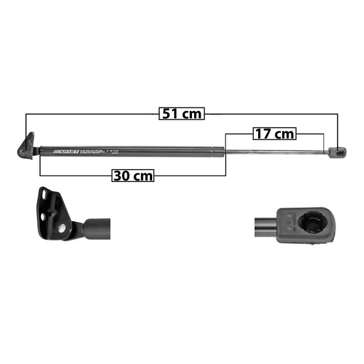 [004-0901-07] AMORTIGUADOR 5TA PUERTA DG ATOS 09-12  CON BRACKETS 51 30 17 ENTRADA TIPO 9 ENTRADA 2 TIPO 17 430 96.67 490 110.16 SPART 7179 Izquierdo   