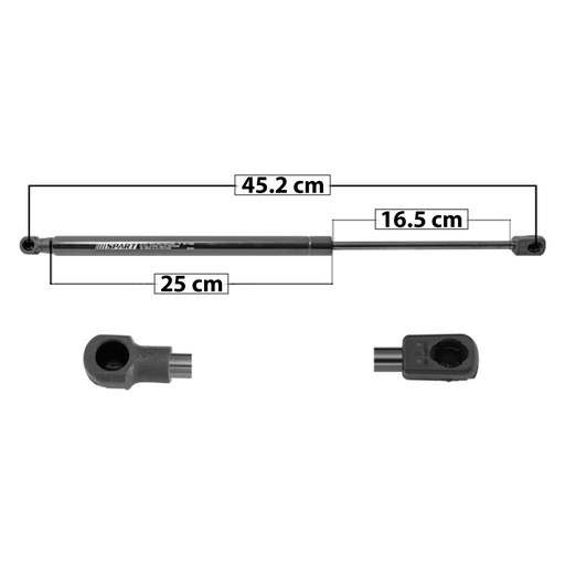 [004-0916-01] AMORTIGUADOR COFRE DG RAM 1500 19-20  45.2 25 16.5 ENTRADA TIPO 1 ENTRADA 2 TIPO 9 270 60.7 27.53 210 47.21 21.41 SPART SP-7458 Derecho/Izquierdo   