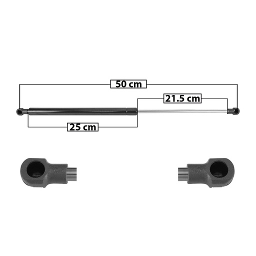 [004-1109-00] AMORTIGUADOR 5TA PUERTA FT UNO 15-22  50 25 21.5 ENTRADA TIPO 1 ENTRADA 2 TIPO 1 GENERICA Derecho/Izquierdo   
