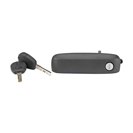 [105723] MANIJA EXTERIOR FT UNO 15-20  RAM PROMASTER RAPID 17-20  CON CILINDRO Y LLAVES 1 PIEZA CORRUGADA NEGRA PLASTICO GENERICA Izquierdo Delantera  