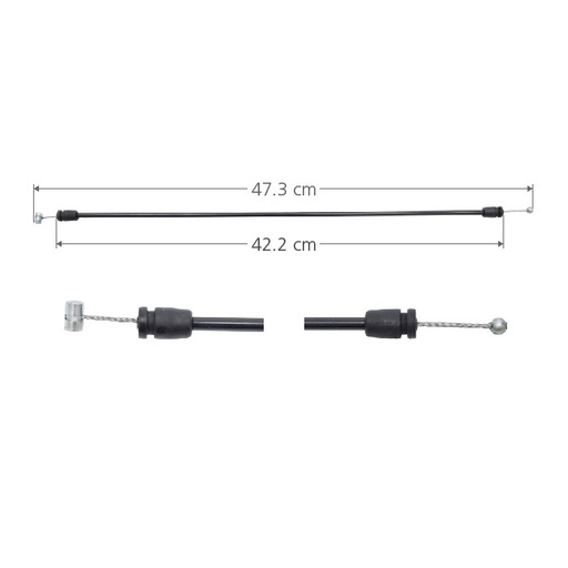 [001-1207-07] CHICOTE CERRADURA FD ECONOLINE 92-08  47.3 CM HUSHAN Derecho/Izquierdo Delantera  