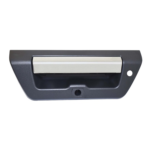 [012-1215-88] MANIJA DE TAPA FD LOBO XLT/F-150 15-20  MANUAL CON HOYO PARA LLAVE CON HOYO PARA LED CORRUGADA NEGRA/CROMO PLASTICO HUSHAN    