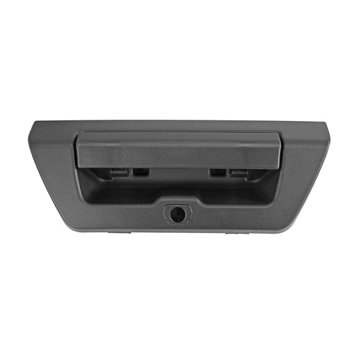 [105376] MANIJA DE TAPA FD F-150/LOBO XLT 15-20  SIN HOYO PARA LLAVE / CON HOYO PARA CAMARA CORRUGADA NEGRO PLASTICO HUSHAN    