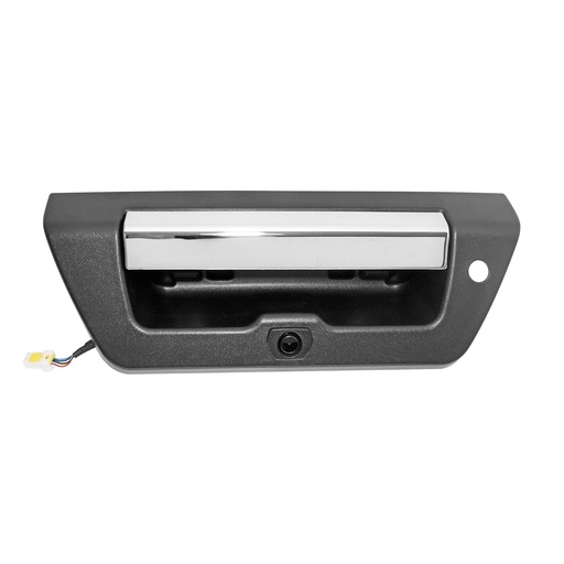 [012-1215-89] MANIJA DE TAPA FD F-150/LOBO XLT 15-20  CON HOYO PARA LLAVE CON CAMARA INTEGRADA C/CABLEADO P/ADAPTAR 8MTS CORRUGADA NEGRA/CROMO PLASTICO HUSHAN    