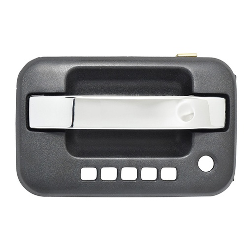 [012-1215-79] MANIJA EXTERIOR FD F-150/LOBO 09-14  CON HOYOS PARA LLAVE Y CODIGO  CORRUGADA NEGRA/CROMO HUSHAN Izquierdo Delantera  