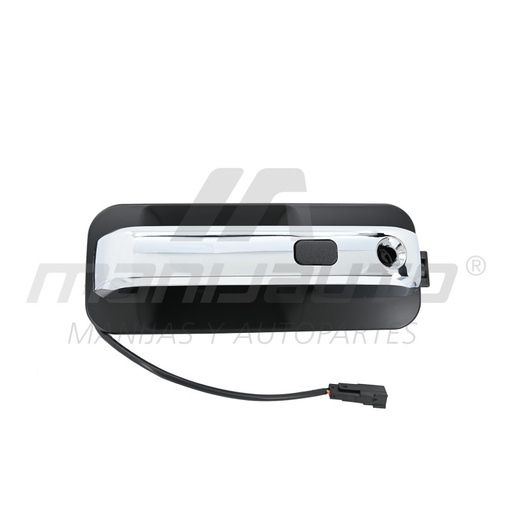[102639] MANIJA EXTERIOR FD F-150/F-250/LOBO 15-20/SUPER DUTY 17-20  CON HOYO PARA LLAVE CON SENSOR LISA NEGRA/CROMO PLASTICO HUSHAN Izquierdo Delantera  