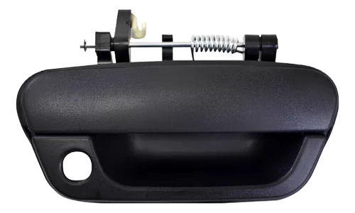 [012-0666-04] MANIJA EXTERIOR CV SPARK 11-17/BEAT HATCHBACK/SEDAN 17-20  CON HOYO PARA LLAVE LISA PARA PINTAR NEGRA PLASTICO HUSHAN Derecho Delantera  