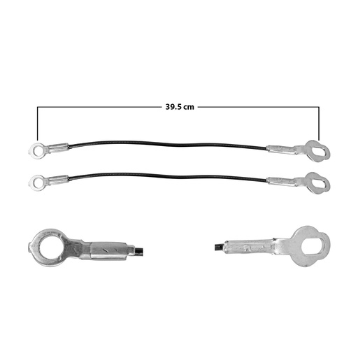 [108283] CABLES DE TAPA FD RANGER 13-22  JUEGO 2 PIEZAS 39.5CM GENERICA Derecho/Izquierdo Trasera Tapa caja 