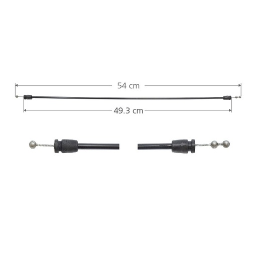 [001-1232-09] CHICOTE CERRADURA FD SUPER DUTY 99-07  54 CM HUSHAN Derecho/Izquierdo Delantera  