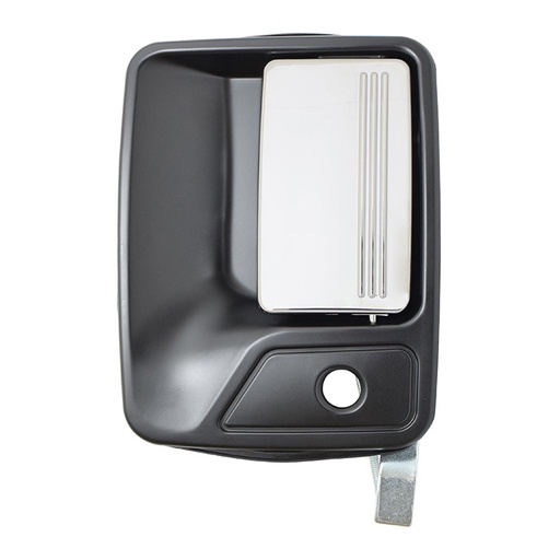 [012-1232-23] MANIJA EXTERIOR FD SUPER DUTY 99-16  CON HOYO PARA LLAVE LISA NEGRA/CROMO PLASTICO HUSHAN Izquierdo Delantera  