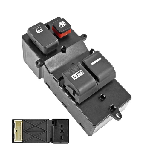 [222-1301-05] CONTROL ELECTRICO HD ACCORD 2P COUPE 03-07  DE ELEVADOR 23 PINS 4 TECLAS NEGRO 12VCC MANIJAUTO Izquierdo Delantera  