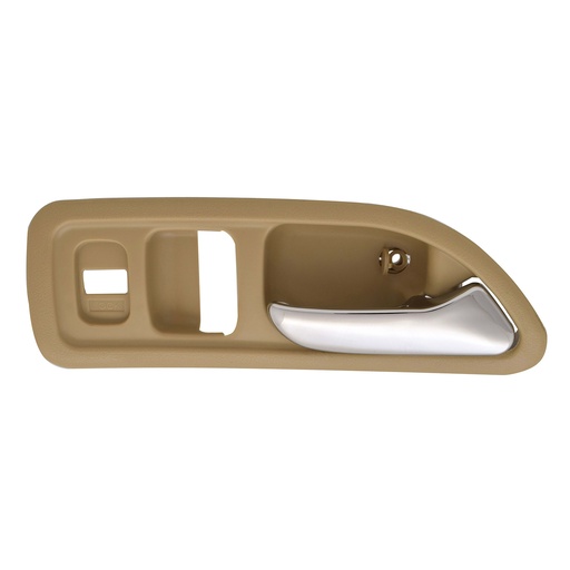 [012-1301-F4] MANIJA INTERIOR HD ACCORD 2P COUPE 94-97  CON HOYO PARA SEGURO SEGURO ELECTRICO BEIGE/CROMADA PLASTICO HUSHAN Derecho Delantera  