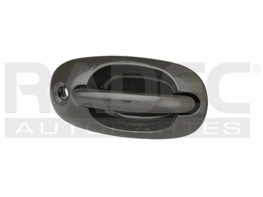 [012-0703-04] MANIJA EXTERIOR CR VOYAGER/TOWN & COUNTRY  DG CARAVAN 96-00  CON HOYO PARA LLAVE LISA PARA PINTAR NEGRA PLASTICO HUSHAN Derecho Delantera  