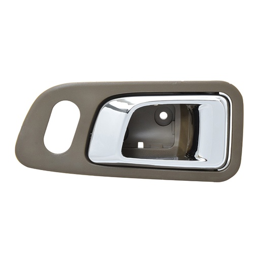 [012-1307-14] MANIJA INTERIOR HD PILOT 03-08  CON HOYO PARA SEGURO CAFE/CROMADO PLASTICO HUSHAN Derecho Delantera  