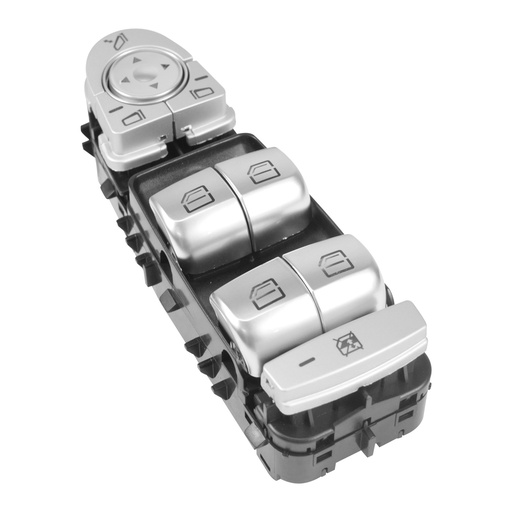 [71070] CONTROL ELECTRICO MC CLASE-C W205 15-18  LUZ AMBAR 3 PINS 7 TECLAS PLATA FONDO NEGRO PARA ESPEJOS AUTOABATIBLES 12VCC MANIJAUTO    