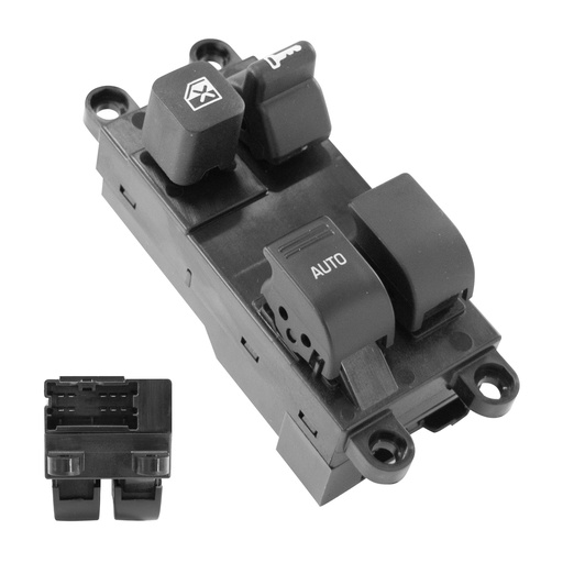 [70934] CONTROL ELECTRICO NS FRONTIER 98-04  DE ELEVADOR 10 PINS 4 TECLAS NEGRO CABINA SENCILLA 12VCC MANIJAUTO Izquierdo Delantera  