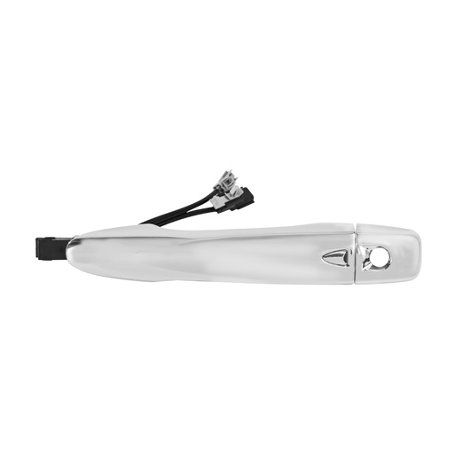 [107047] MANIJA EXTERIOR NS NP300/FRONTIER 16-22  CON HOYO PARA LLAVE CON SENSOR CON CONECTOR TIPO ORIGINAL 2 PINS CROMADA PLASTICO HUSHAN Izquierdo Delantera  