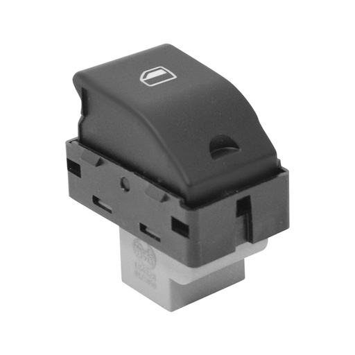 [222-2704-04] CONTROL ELECTRICO ST IBIZA/CORDOBA 03-08  VW CROSSFOX 07-17/GOL 08-15/LUPO 04-09/POINTER 06-10/POLO 03-07  DE ELEVADOR 4 PINS 1 TECLA NEGRO BASE GRIS UN CLICK 12VCC GENERICA Derecho Delantera  