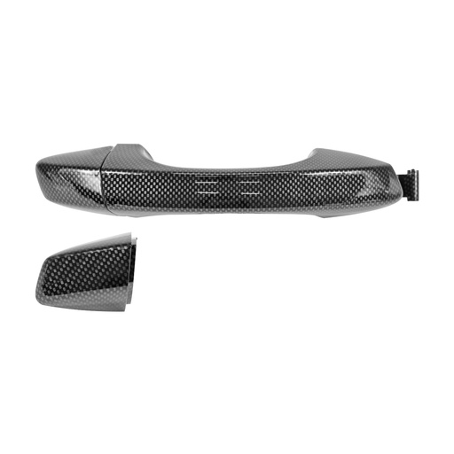 [012-2705-08] MANIJA EXTERIOR ST LEON 14-18  VW GOLF 15-18  ST IBIZA 18-20  SIN HOYO PARA LLAVE SIN SENSOR FIBRA DE CARBON NEGRA PLASTICO HUSHAN Derecho Delantera/Trasera  