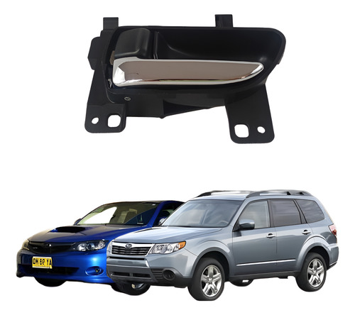 [012-2801-05] MANIJA INTERIOR SUBARU FORESTER 09-18/IMPREZA WRX 09-14/SEDAN/WAGON 12-16/LEGACY 10-14/BRZ 13-20/XV CROSSTREK 13-15/WRX 15-20/XV 14-16  NEGRA/CROMO PLASTICO HUSHAN Izquierdo Delantera/Trasera