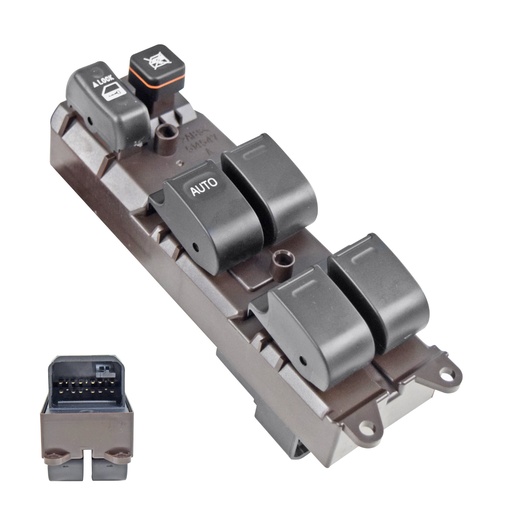 [222-3007-05] CONTROL ELECTRICO TY HILUX VIGO 05-15  DE ELEVADOR 14 PINS 6 TECLAS NEGRO 12VCC MANIJAUTO Izquierdo Delantera  