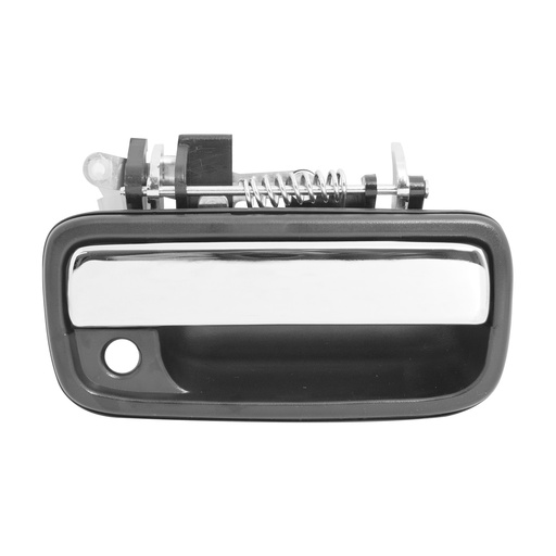 [012-3015-38] MANIJA EXTERIOR TY TACOMA 95-04  CON HOYO PARA LLAVE CORRUGADA NEGRA/CROMO METAL HUSHAN Derecho Delantera  