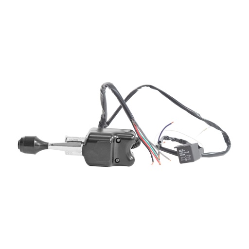 [71080] PALANCA DIRECCIONAL UN CAMION/UNIVERSAL/AUTOBUS  INTERMITENTES CON ARNES PERILLA NEGRA CROMADA 12VCC MANIJAUTO    