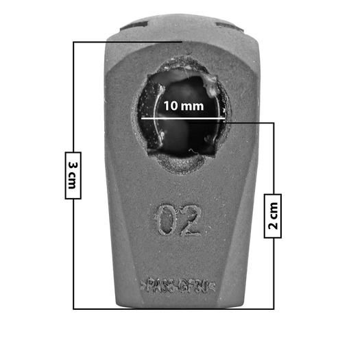 [60216] AMORTIGUADOR REPUESTO TERMINAL UN UNIVERSAL 50-23  10 MM 7 MM 3 CM 2 CM RECTO PLASTICO NEGRA MANIJAUTO Derecho/Izquierdo Delantera/Trasera  