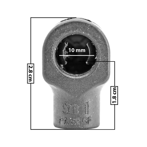 [60220] AMORTIGUADOR REPUESTO TERMINAL UN UNIVERSAL 50-23  10 MM 7 MM 2.7 CM 2 CM RECTO PLASTICO NEGRA MANIJAUTO Derecho/Izquierdo Delantera/Trasera  