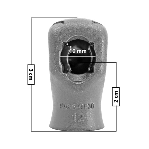 [60226] AMORTIGUADOR REPUESTO TERMINAL UN UNIVERSAL 50-23  10 MM 5 MM 3 CM 2 CM RECTO PLASTICO NEGRA MANIJAUTO Derecho/Izquierdo Delantera/Trasera  
