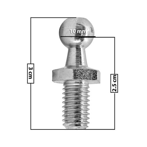 [60229] AMORTIGUADOR REPUESTO TERMINAL UN UNIVERSAL 50-23  9 MM 7 MM 3 CM CHUPON METAL CROMADO MANIJAUTO Derecho/Izquierdo Delantera/Trasera  