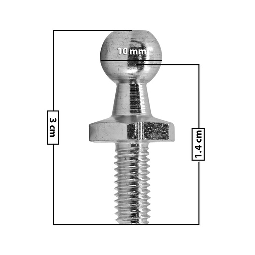 [60233] AMORTIGUADOR REPUESTO TERMINAL UN UNIVERSAL 50-23  9 MM 5 MM 3 CM 2.5 CM CHUPON METAL CROMADO MANIJAUTO Derecho/Izquierdo Delantera/Trasera  