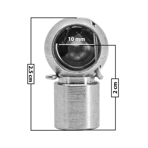 [60235] AMORTIGUADOR REPUESTO TERMINAL UN UNIVERSAL 50-23  10 MM 5 MM 2.5 CM 2 CM RECTO METAL CROMADO MANIJAUTO Derecho/Izquierdo Delantera/Trasera  