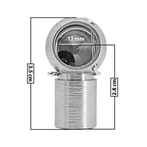 [60237] AMORTIGUADOR REPUESTO TERMINAL UN UNIVERSAL 50-23  13 MM 7 MM 3.5 CM 2.5 CM RECTO METAL CROMADO MANIJAUTO Derecho/Izquierdo Delantera/Trasera  