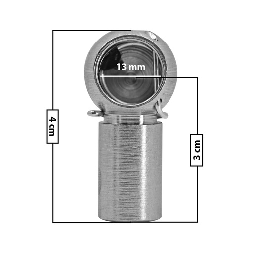 [60238] AMORTIGUADOR REPUESTO TERMINAL UN UNIVERSAL 50-23  13 MM 7 MM 4 CM 3 CM RECTO METAL CROMADO MANIJAUTO Derecho/Izquierdo Delantera/Trasera  