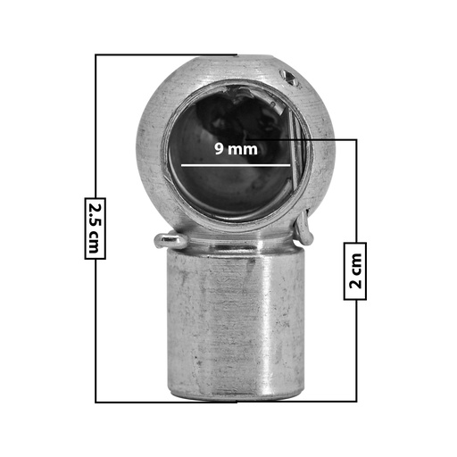 [60239] AMORTIGUADOR REPUESTO TERMINAL UN UNIVERSAL 50-23  9 MM 5 MM 2.5 CM RECTO 2 CM METAL CROMADO MANIJAUTO Derecho/Izquierdo Delantera/Trasera  