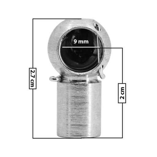 [60240] AMORTIGUADOR REPUESTO TERMINAL UN UNIVERSAL 50-23  9 MM 5 MM 2.7 CM 2 CM RECTO METAL CROMADO MANIJAUTO Derecho/Izquierdo Delantera/Trasera  