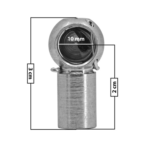 [60241] AMORTIGUADOR REPUESTO TERMINAL UN UNIVERSAL 50-23  10 MM 5 MM 2.7 CM 2 CM RECTO METAL CROMADO MANIJAUTO Derecho/Izquierdo Delantera/Trasera  