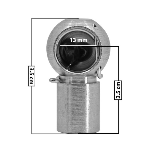 [60242] AMORTIGUADOR REPUESTO TERMINAL UN UNIVERSAL 50-23  13 MM 7 MM 3.5 CM 2.5 CM RECTO METAL CROMADO MANIJAUTO Derecho/Izquierdo Delantera/Trasera  