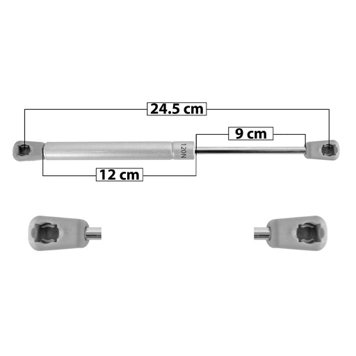 [60248] AMORTIGUADOR UNIVERSAL UN UNIVERSAL 50-23  120N 24.5 12 9 GENERICA Derecho/Izquierdo   