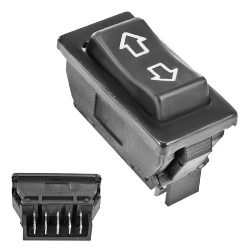 [222-9999-02] CONTROL ELECTRICO UNIVERSAL 90-12  DE ELEVADOR 5 PINS 1 TECLA NEGRO 12VCC MANIJAUTO Derecho/Izquierdo Delantera/Trasera