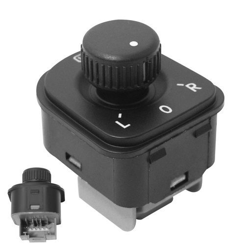 [70786] CONTROL ELECTRICO VW BORA 05-10/TIGUAN 08-11  DE ESPEJO 6 PINS 1 TECLA NEGRO CON DESEMPAñANTE 12VCC    
