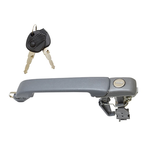 [105000] MANIJA EXTERIOR VW GOLF 93-99/JETTA A3 93-98/POINTER 2P 97-99  PATA LARGA PIVOTE LISO CORRUGADA GRIS PLASTICO Izquierdo Delantera  