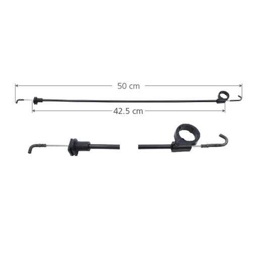 [001-3115-03] CHICOTE CERRADURA VW POINTER 97-05  4 PUERTAS 50 CM HUSHAN Izquierdo Delantera  