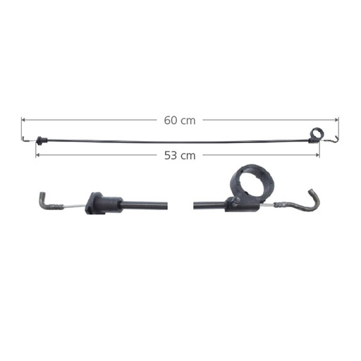 [001-3115-11] CHICOTE CERRADURA VW POINTER 97-05  4 PUERTAS 60 CM HUSHAN Izquierdo Trasera  